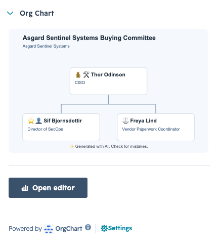 HubSpot org chart feature preview